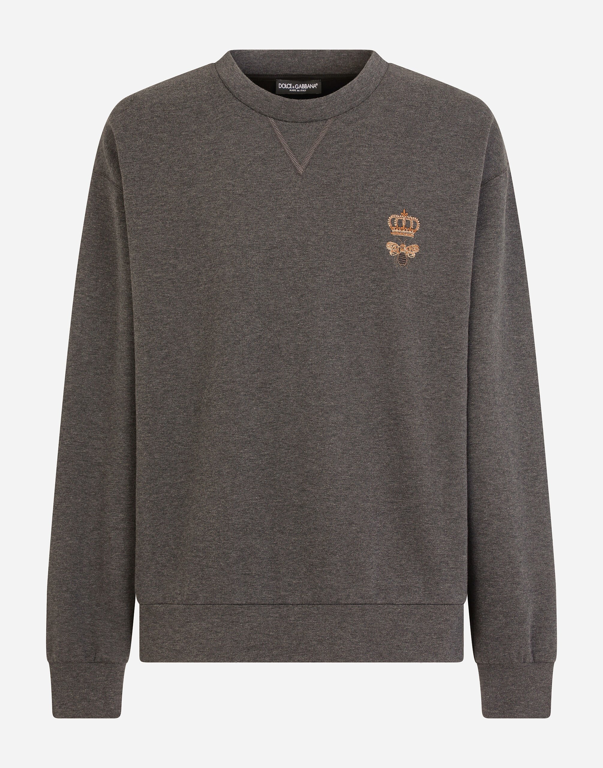 Dolce & Gabbana Jersey-Sweatshirt mit Stickerei Burgunderrot GVWZHTFU7DU