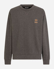 Dolce & Gabbana Jersey sweatshirt with embroidery Grey G9AYQTG7M8E