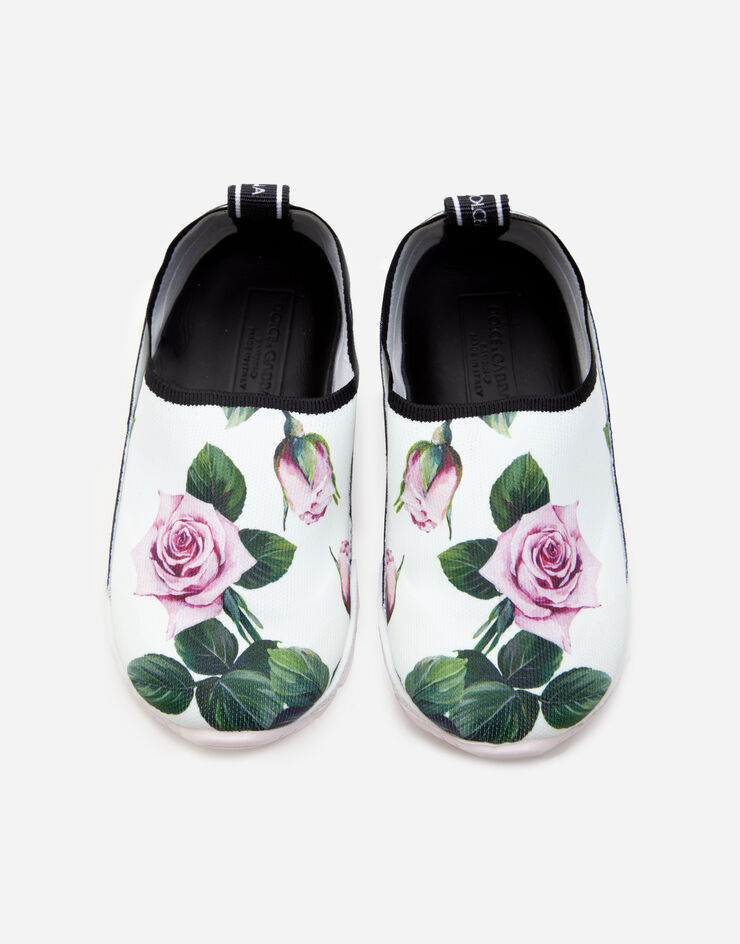 Dolce & Gabbana SLIP ON SORRENTO SNEAKERS WITH TROPICAL ROSE PRINT STAMPA FLOREALE DN0105AU989