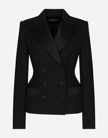 Dolce & Gabbana Double-breasted Dolce tuxedo jacket in double stretch wool Black F27CTTFUBGE