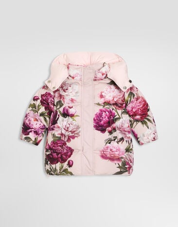 Dolce & Gabbana Puffer jacket in peony-print nylon Multicolor L2JBS6G7QYY