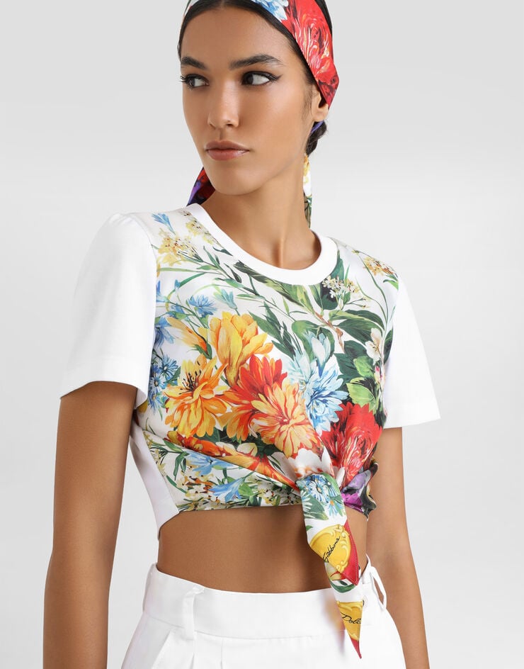 Dolce & Gabbana T-shirt with embroidery White F8V75ZGDDCH