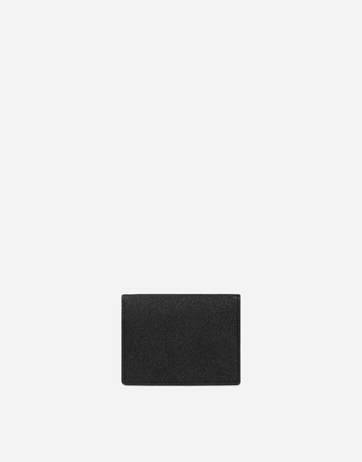 Dolce & Gabbana Calfskin card holder with branded plate Black BP1643AG219