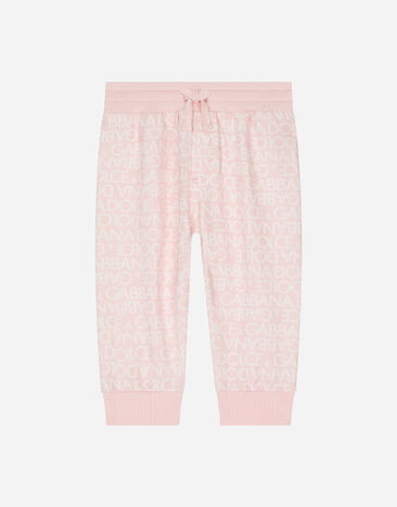Dolce&Gabbana Pantalón de chándal en punto con estampado Logomania Rosa L1JPIBG7KR1