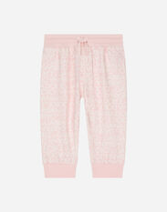 DolceGabbanaSpa Jersey jogging pants with all-over logo print Pink L1JT7WG7KS0