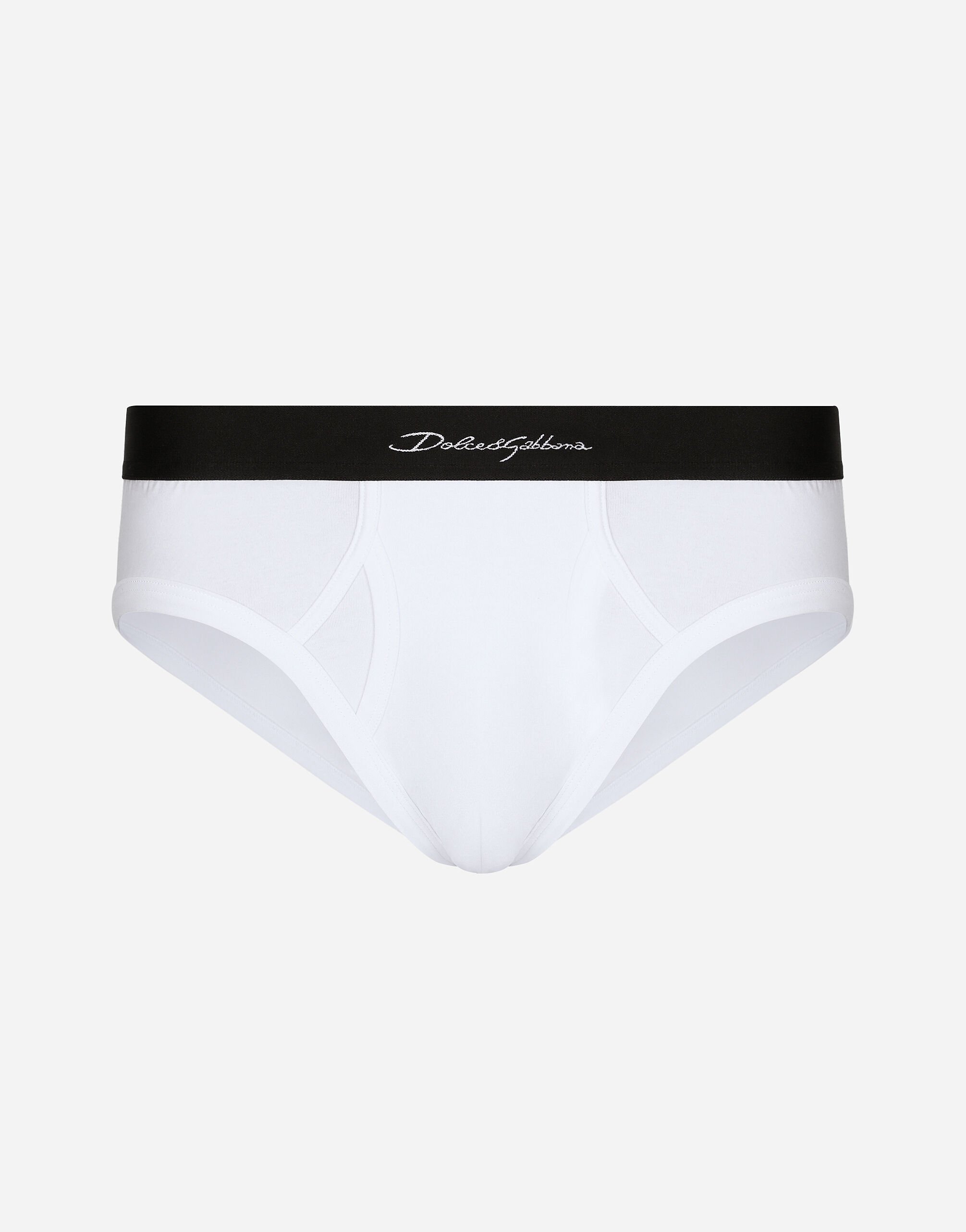 Dolce & Gabbana Mid-rise briefs in two-way stretch cotton jersey Multicolor G9BBZDG8LM4