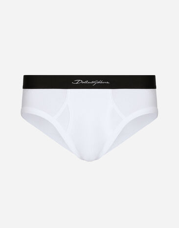 Dolce & Gabbana Slip medio en punto de algodón bielástico Imprima G031TTHI1SV