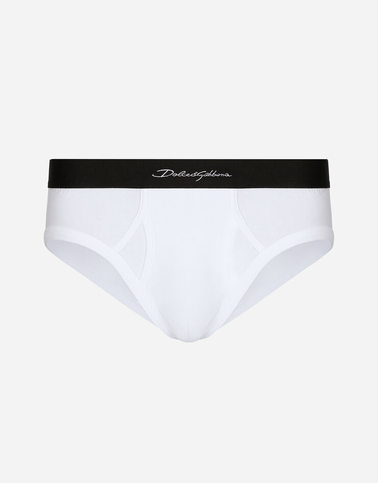 Dolce & Gabbana Mid-rise briefs in two-way stretch cotton jersey White M3F42JONR21