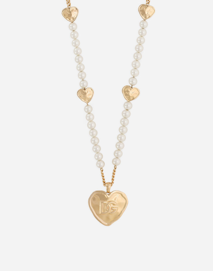 Dolce & Gabbana Necklace with DG logo and heart pendant Gold WNQ6L3W1111