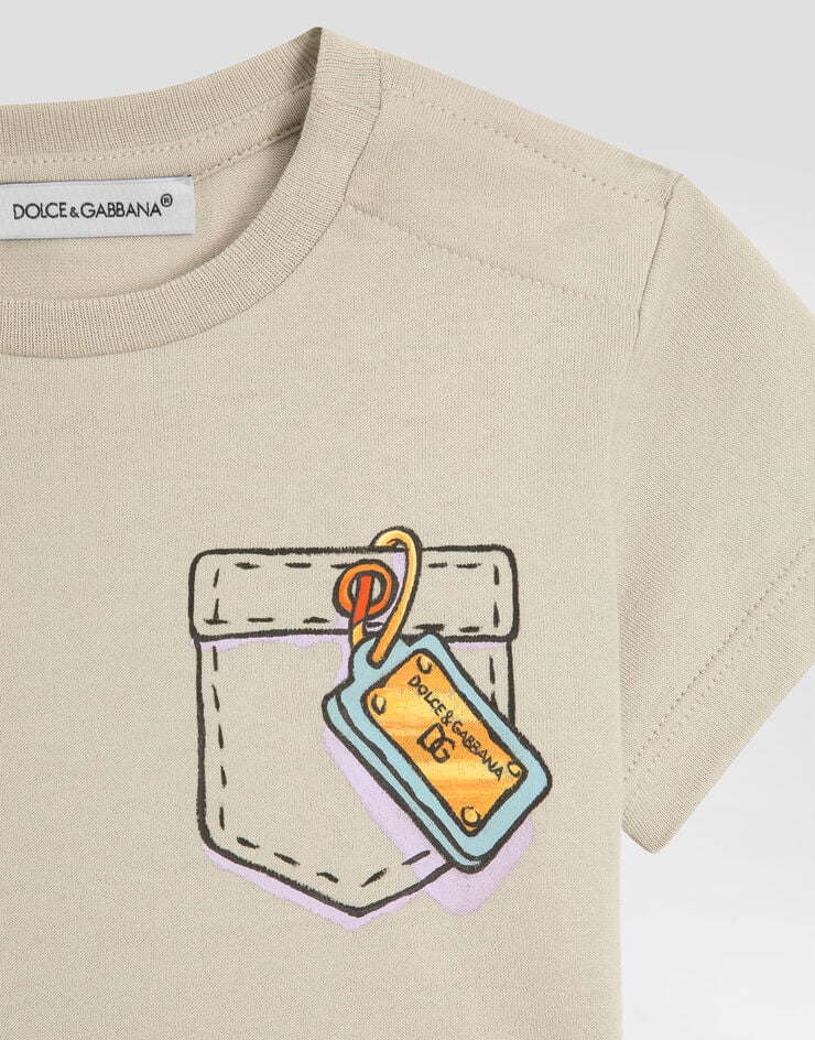 Dolce & Gabbana T-shirt with print Beige L1JTEYG7PIZ