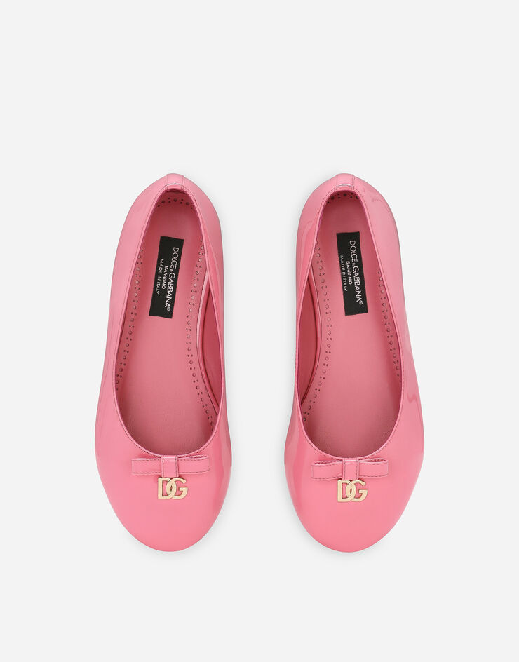 Dolce & Gabbana 페이턴트 가죽 발레리나 플랫 핑크 D11141A1328