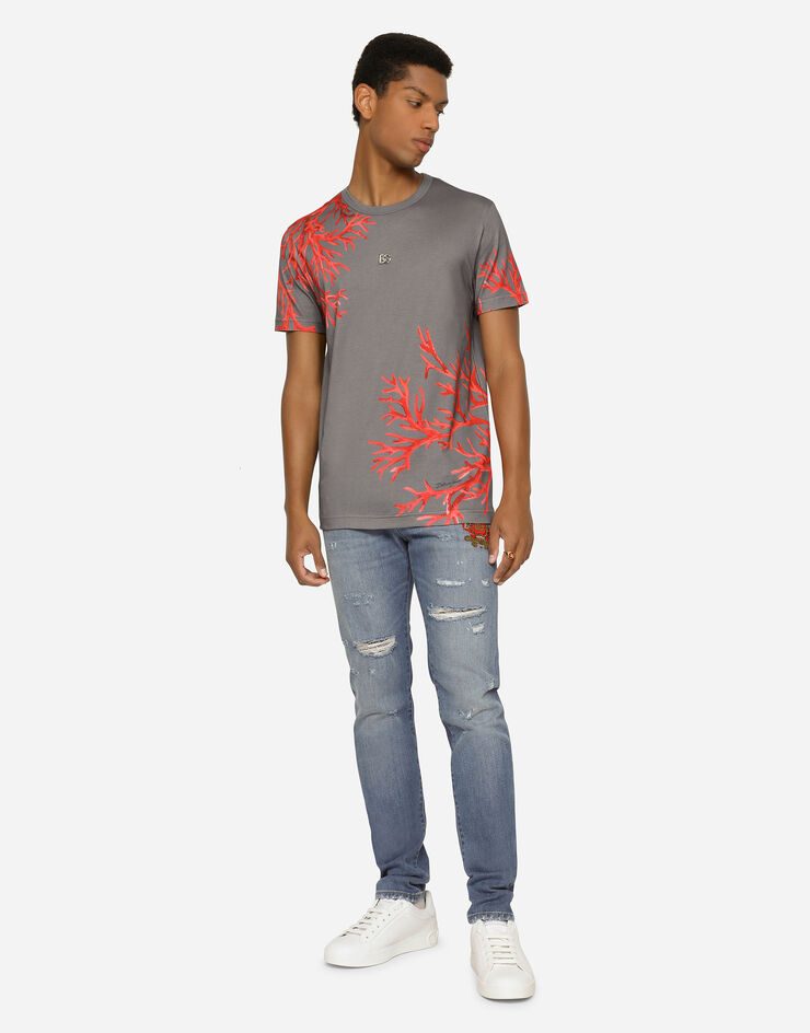 Dolce & Gabbana T-SHIRT M/CORTA GIRO Multicolor G8KBAZHI7WJ