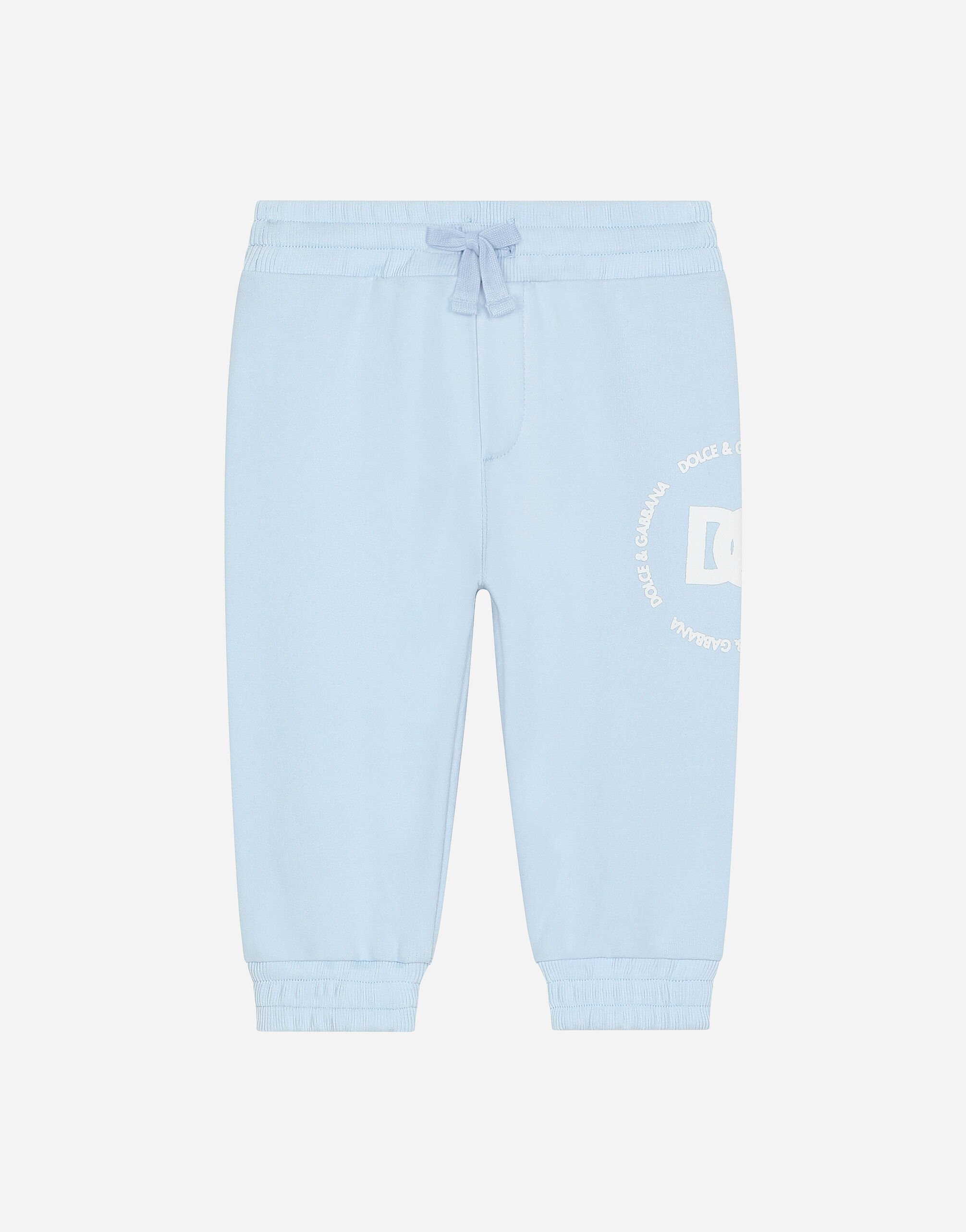 Dolce & Gabbana Jersey jogging pants with DG logo print Azul Claro L1JQR0G7L0X