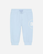 DolceGabbanaSpa Pantalon de jogging en jersey à imprimé logo DG Bleu Ciel L1JPIBG7KR1