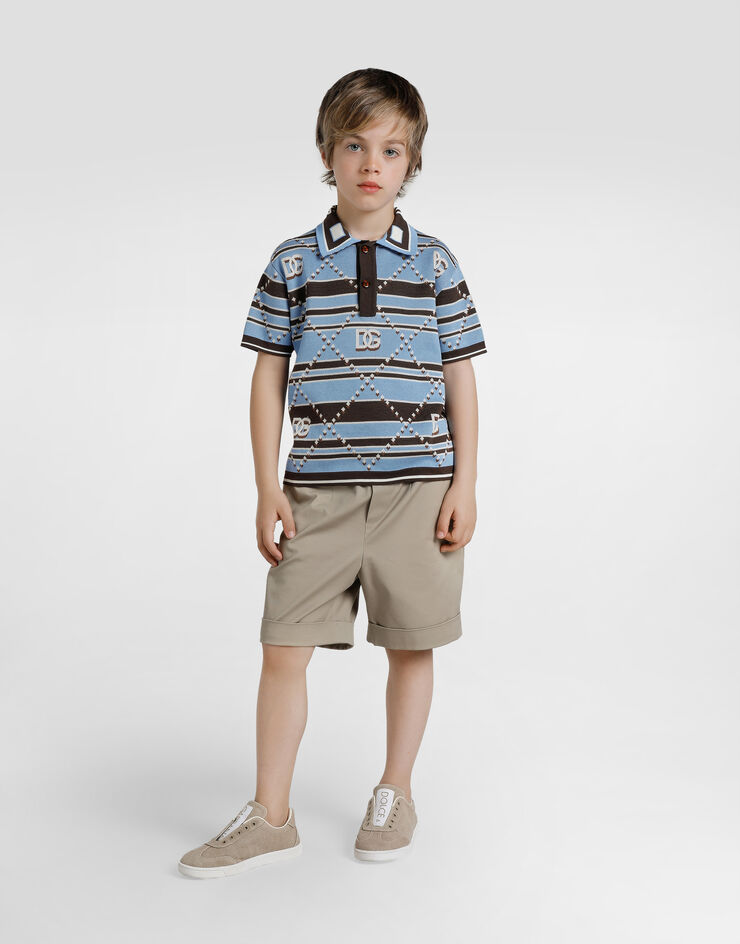 Dolce & Gabbana Striped jacquard polo shirt Multicolor L4KWH4JBCHG