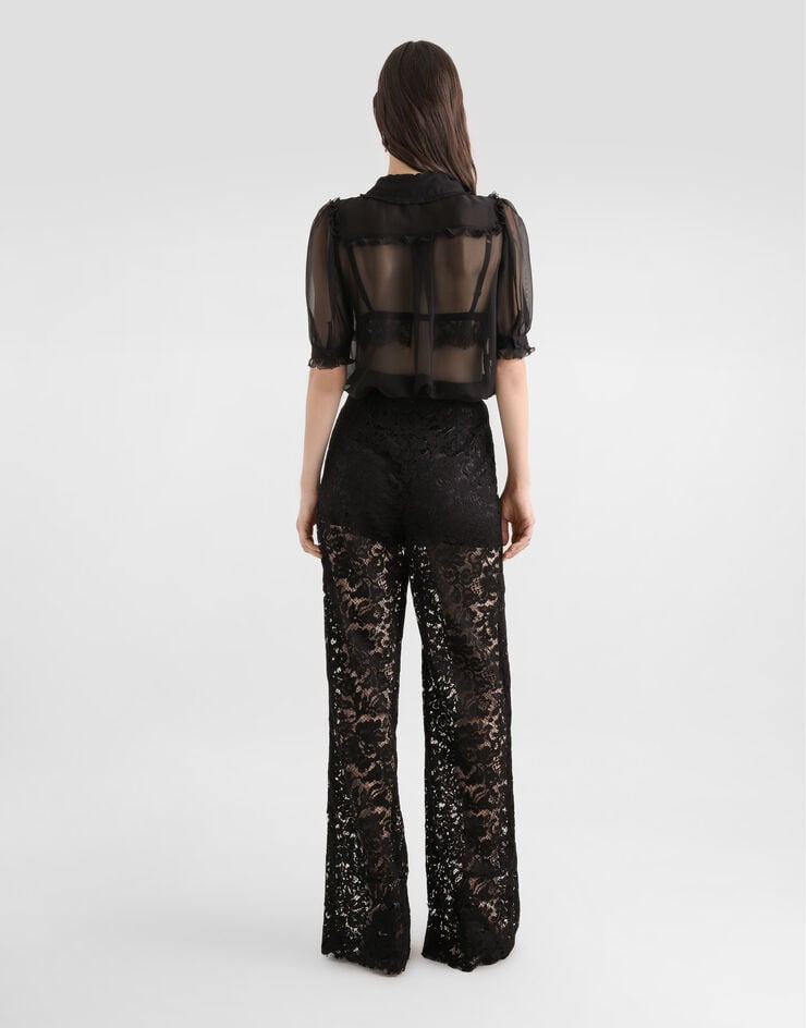 Dolce & Gabbana Chiffon shirt Black F5U03TFU1AT