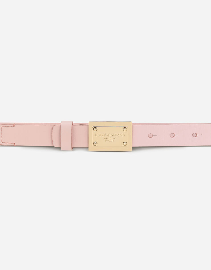 Dolce&Gabbana Ceinture avec plaquette à logo Rose EE0064AE271