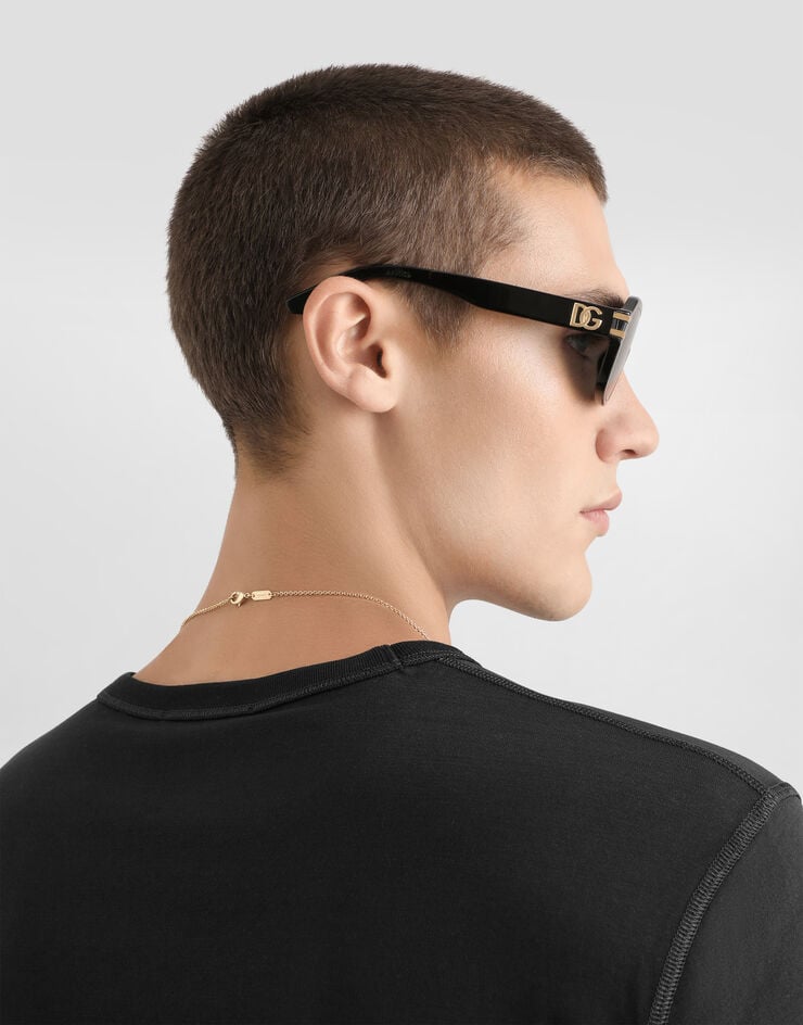 Dolce & Gabbana T-shirt with heraldic patch Blue G8PT1ZG7PZU