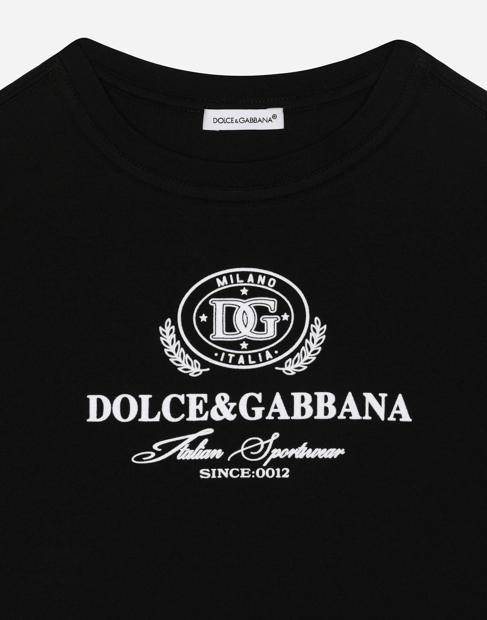 Blackのボーイズ Dolce&Gabbanaロゴ ジャージー Tシャツ