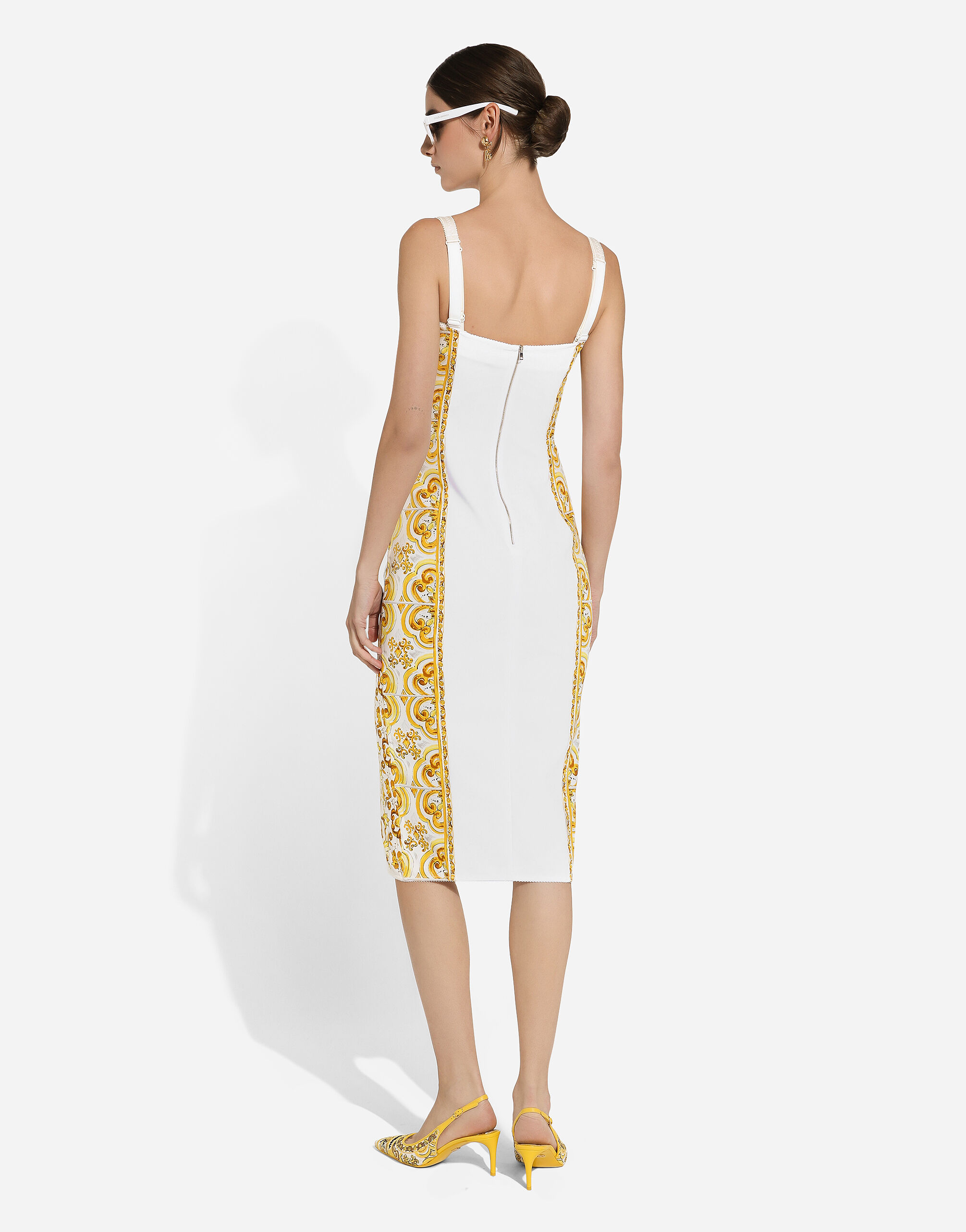 Majolica-print charmeuse corset dress in Print for Women | Dolce&Gabbana® US