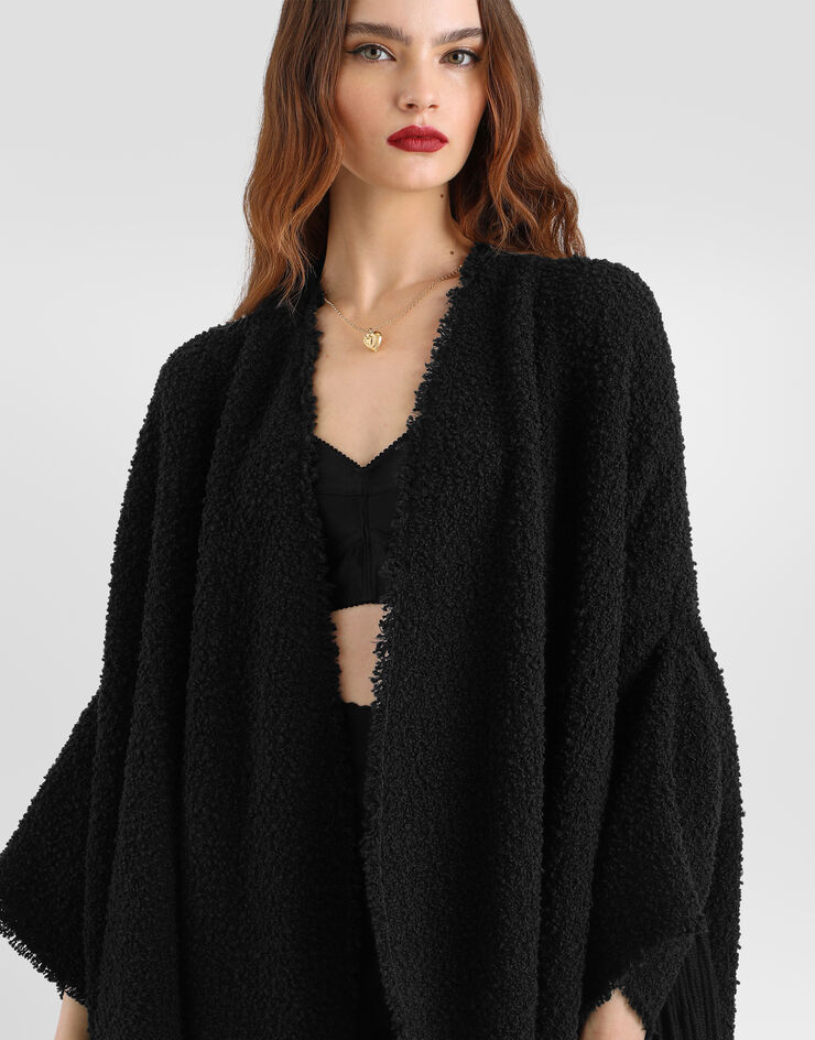 Dolce & Gabbana Bouclé cape coat Dolce & Gabbana Bouclé cape coat Black F0Y1STFUZFA