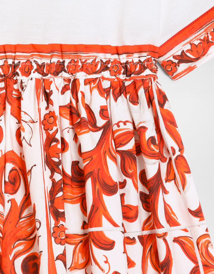 Dolce & Gabbana Majolica-print mix material dress Multicolor L5JDBFG7P4G