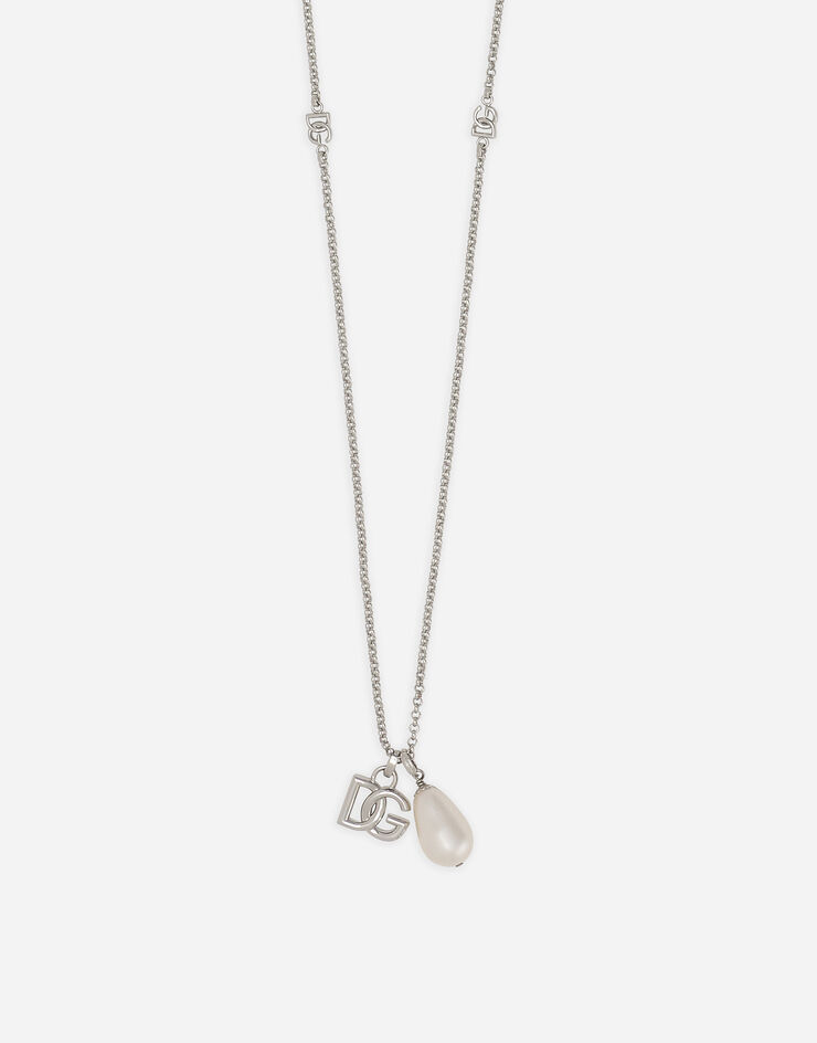 Dolce & Gabbana Teardrop necklace with DG logo Silver WNQ3S3W1111