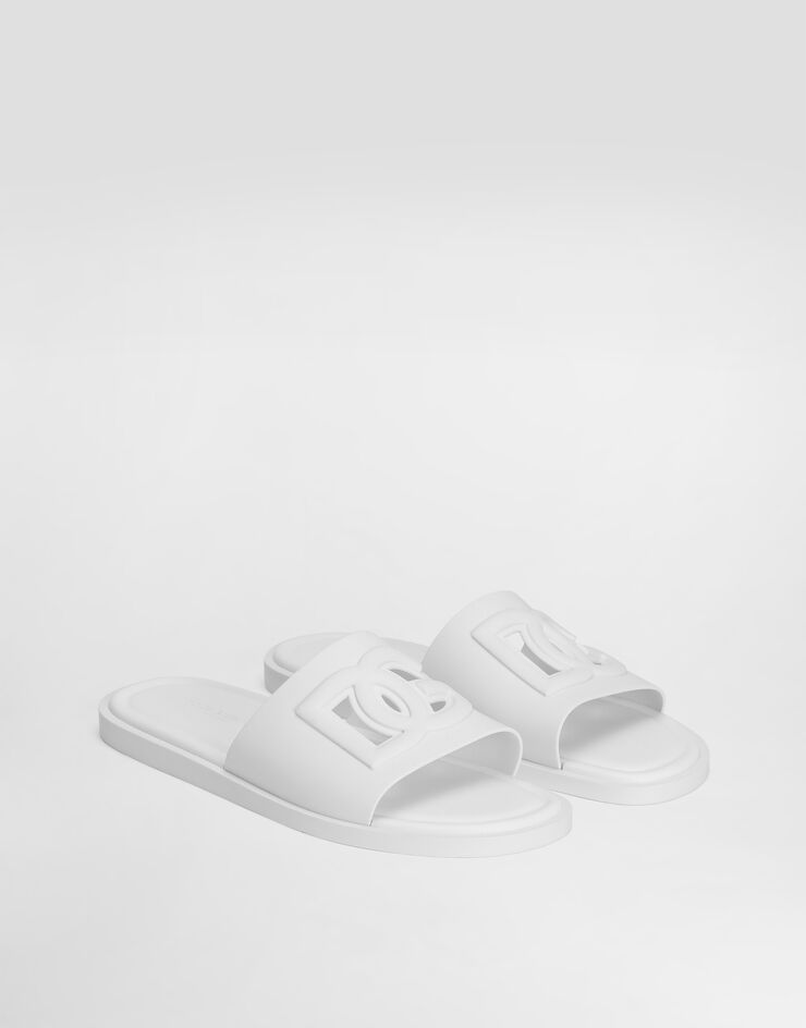 Dolce & Gabbana Mules de plage en caoutchouc Blanc CS2215AN994