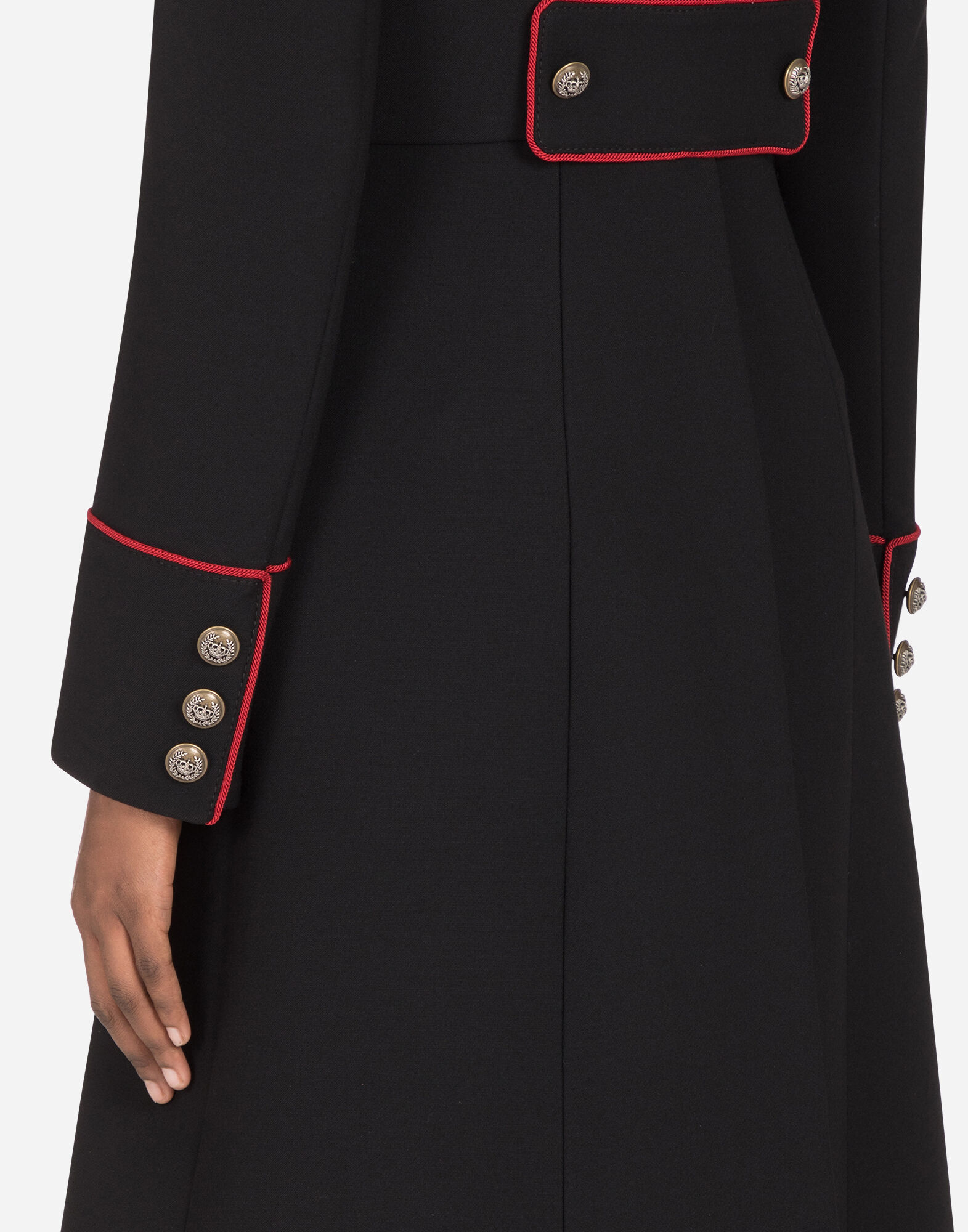 Hobbs navy coat with red piping 2025