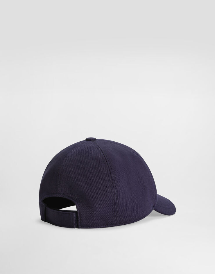 Dolce & Gabbana Gabardine baseball cap with Dolce&Gabbana logo Blue LB4H80G7O2X