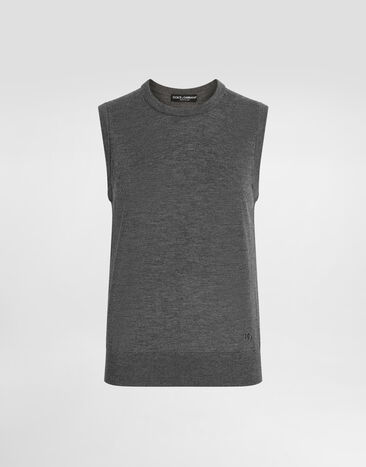 Dolce & Gabbana Трикотажный топ из кашемира серый FXT63ZJBW0P
