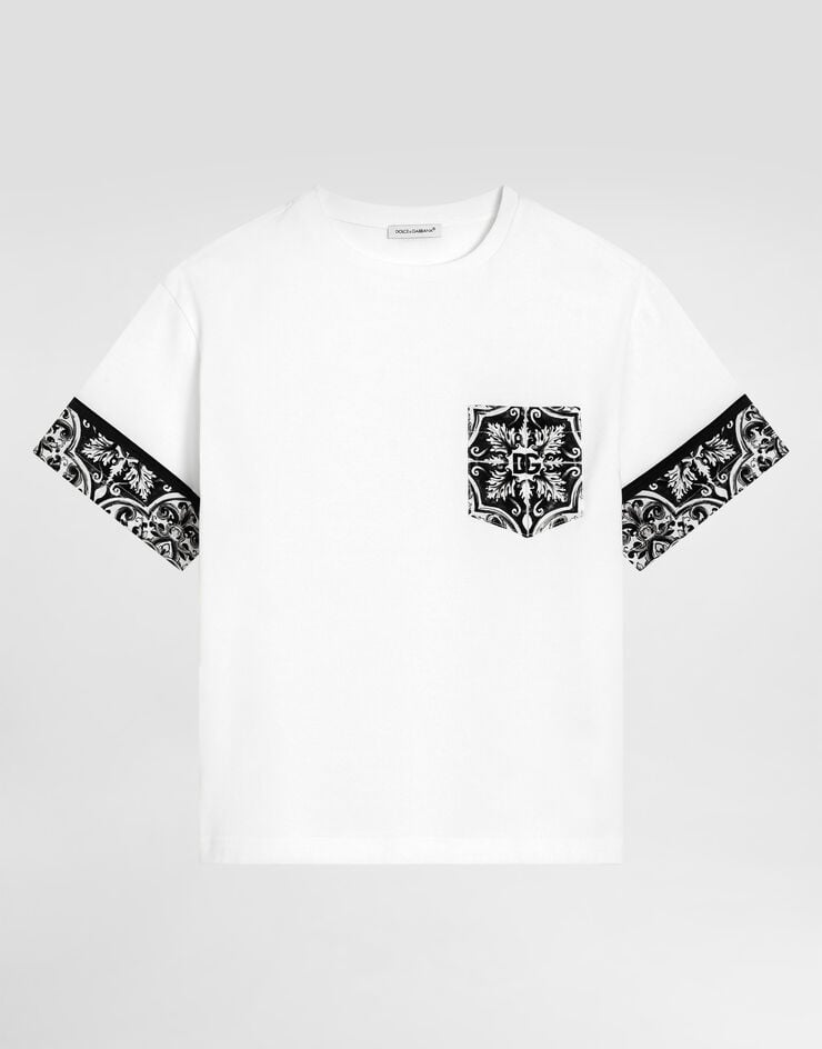 Dolce & Gabbana T-shirt en jersey à imprimé majoliques Multicolore L4JTISG7O9G