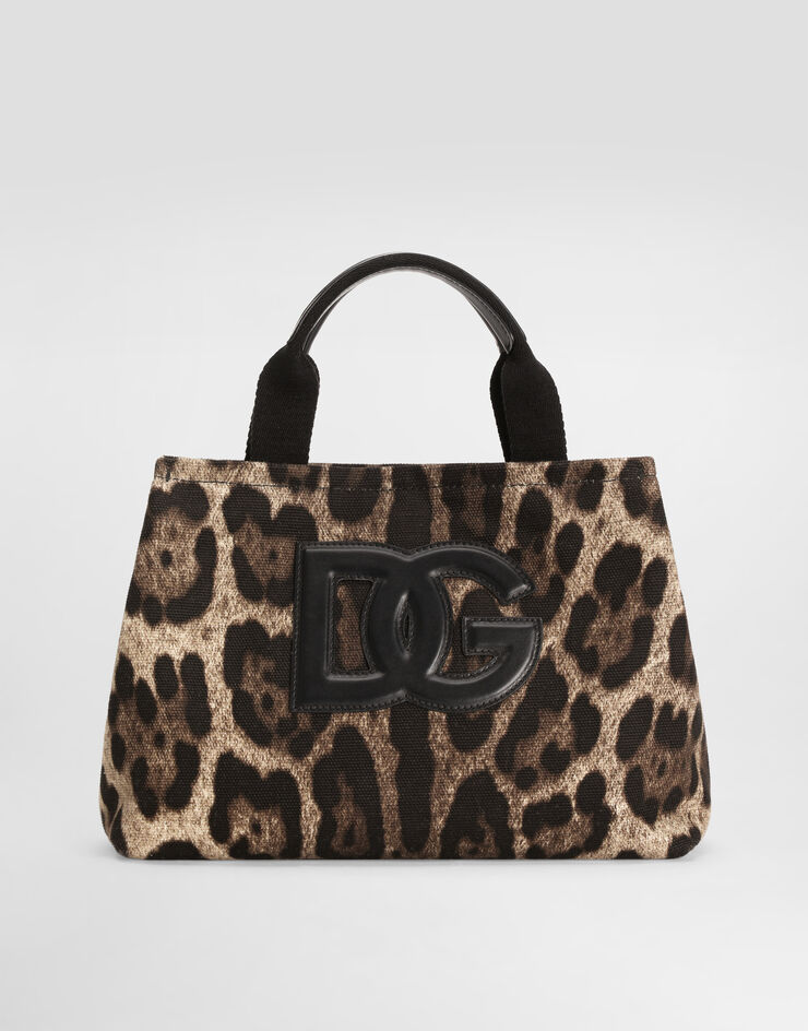 Dolce & Gabbana Leo-print canvas shopping bag Print EB0116AX344