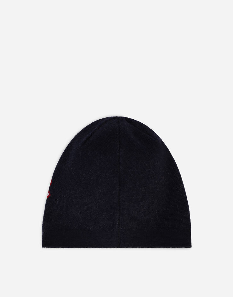 Dolce&Gabbana Knit hat with jacquard logo Multicolor LBKH93JCVF1