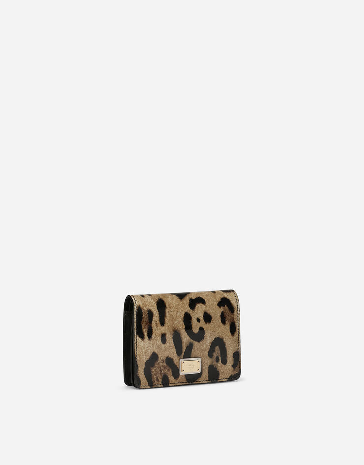Dolce & Gabbana Cartera en piel de becerro brillante con estampado de leopardo Estampado Animalier BI1211AM568