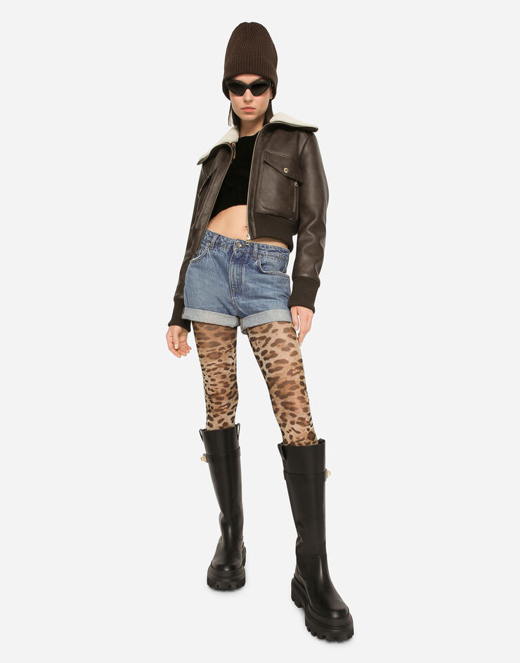 Dolce&Gabbana Faux leather and sheepskin jacket Multicolor F9Q87TGDBTY