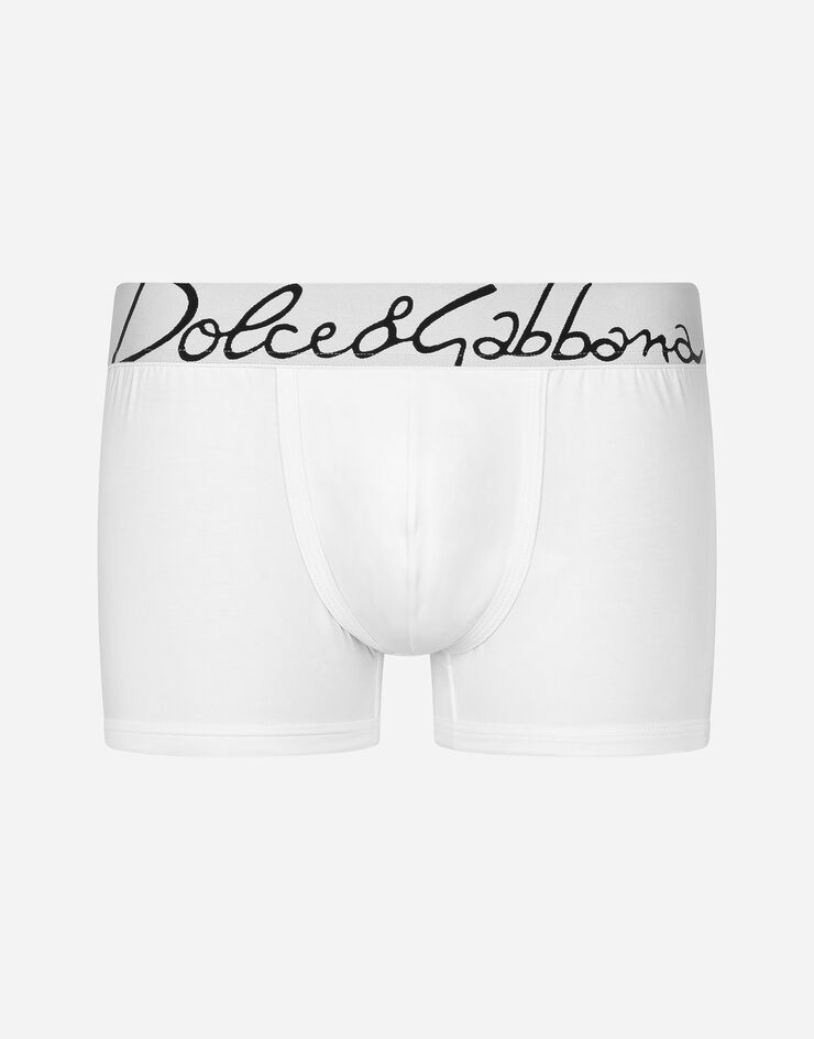 Dolce & Gabbana Boxer regular en coton stretch Blanc M4F34JONP20