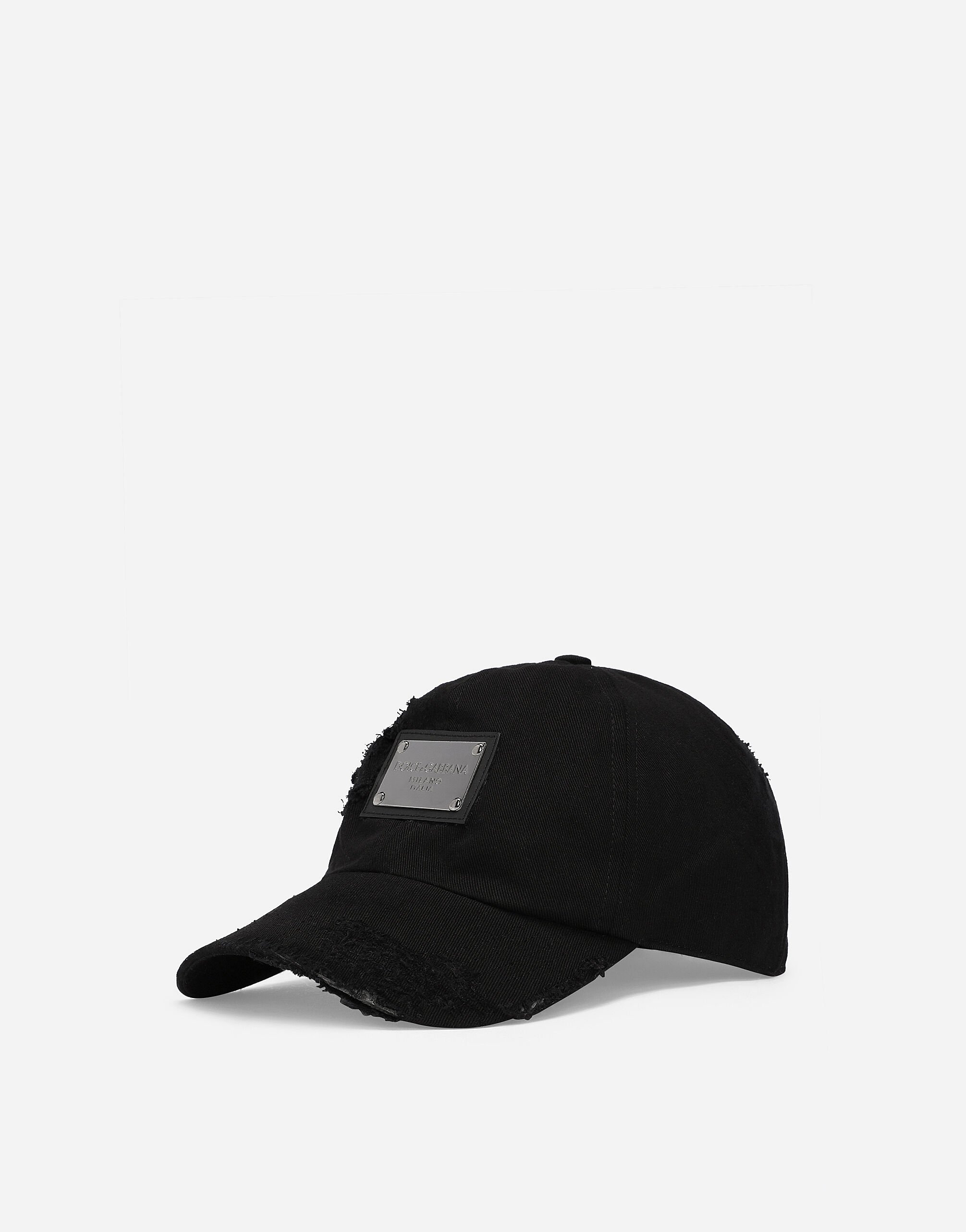 Dolce & Gabbana Cotton twill baseball cap Black VG446FVP187