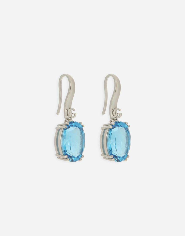 Dolce & Gabbana Pendientes Anna en oro blanco de 18 kt con topacios azul celeste Blanco WEQA2GWTOLB