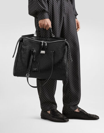 Dolce & Gabbana Vittoria handbag in ostrich leather Black BM7825A8K00