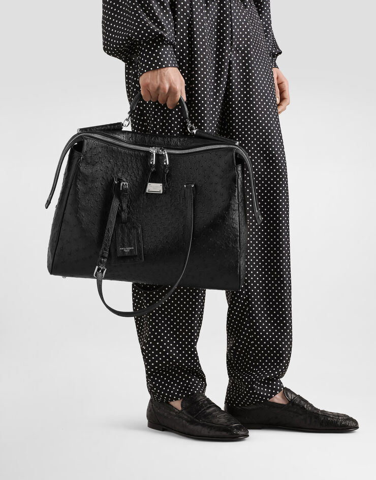 Dolce & Gabbana Vittoria handbag in ostrich leather Dolce & Gabbana Vittoria handbag in ostrich leather Black BM7825A8K00