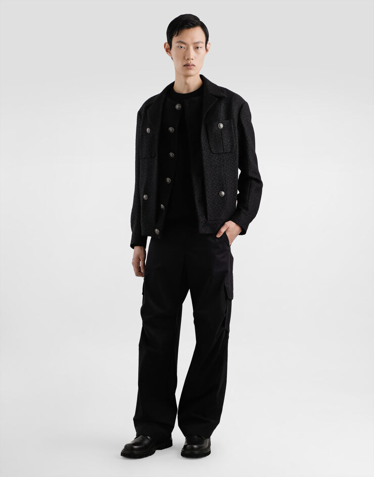 Dolce & Gabbana Crew neck wool pullover Black GXXADZJDVC0
