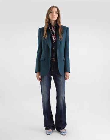 Dolce & Gabbana Veste en cachemire à simple boutonnage Blue F29KNTFU29R