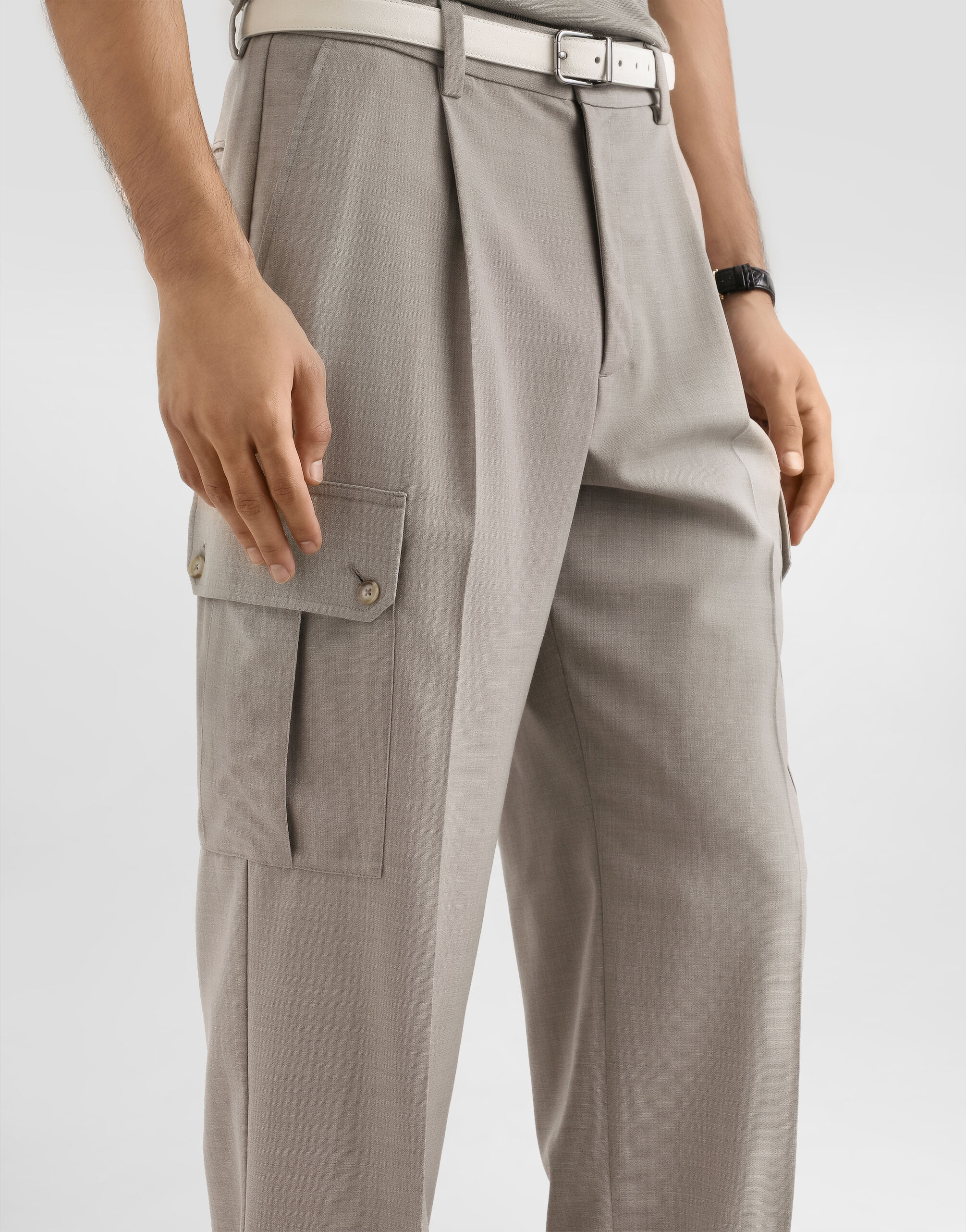 Wool canvas trousers in Multicolor for Men | Dolce&Gabbana® US