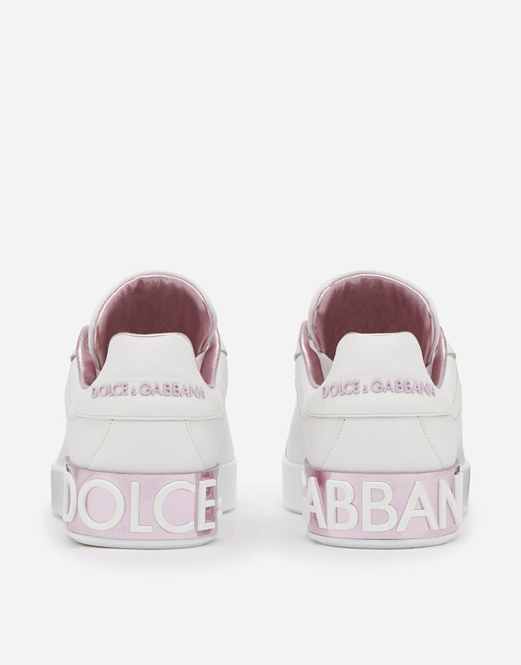 Dolce & Gabbana Calfskin nappa Portofino sneakers White/Pink CK1544AX615