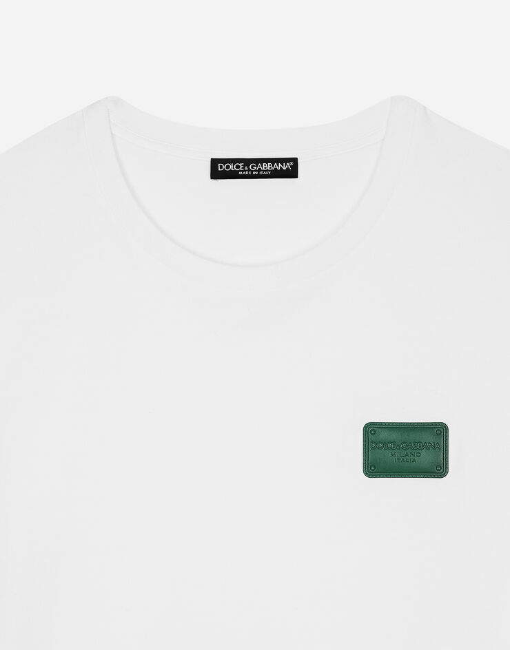 Dolce & Gabbana Cotton T-shirt with branded tag White G8PN9TG7NTW