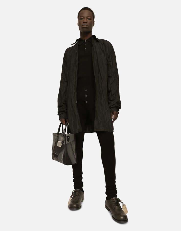 Dolce&Gabbana حقيبة سوق دنيم رقع صغيرة أسود BM2272AQ437