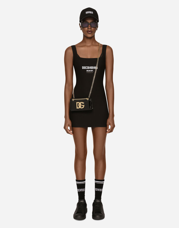 Dolce & Gabbana Spandex jersey mini dress DGVIB3 Black F6DLRTG7L2M