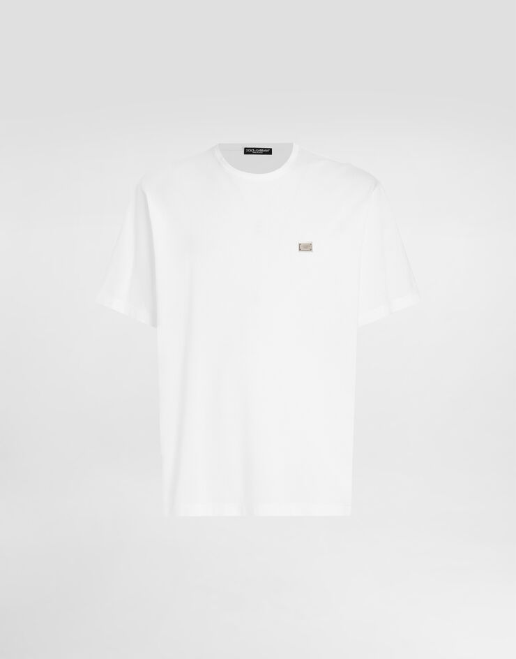 Dolce & Gabbana 标牌棉质 T 恤 白 G8SE3TFU7EN