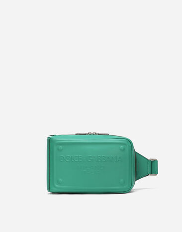 Dolce & Gabbana Calfskin belt bag with raised logo Green BM2265AG218